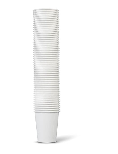 Amazon Basics Disposable Coffee Cups, 8 ounces, Paper, 1000 Count (Pack of 1), White