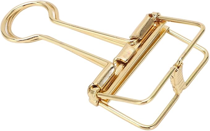 Clips 32mm Metal, 50 Pieces Strong Clamping Force, Hollow Design, Bronze - Assorted Sizes, Medium Shaped Paper Clips, Cute Office and School Supplies (Gold)