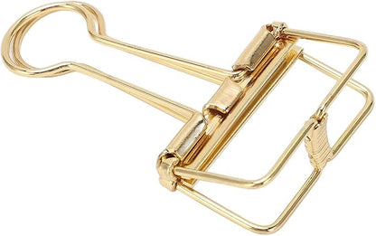 Clips 32mm Metal, 50 Pieces Strong Clamping Force, Hollow Design, Bronze - Assorted Sizes, Medium Shaped Paper Clips, Cute Office and School Supplies (Gold)