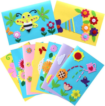 Hicdaw Kids Greeting Card Making Kit, 9Pcs Card Making Kits for Kids Thank You Card Kit DIY Handmade Card Making Supplies Art Crafts Crafty Set Teacher's Day Gifts