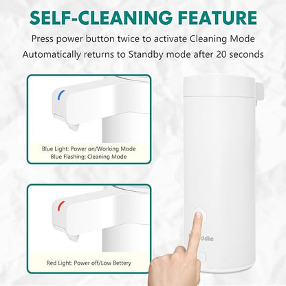 Automatic Soap Dispenser Stainless Steel with Sensor Infrared Soap Dispenser Electric IPX5 Waterproof USB-C Charging Motion Sensor for Kitchen & Bathroom (White)