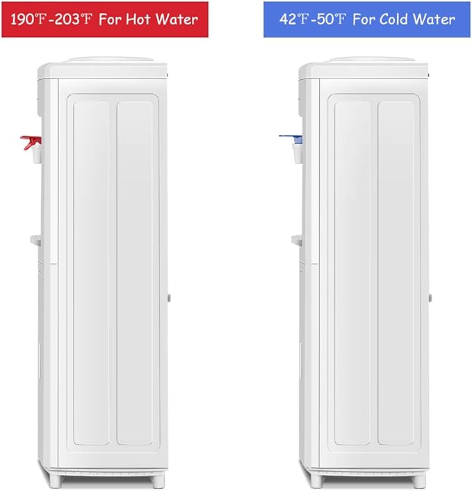 Giantex Top Loading Water Cooler Dispenser 5 Gallon Normal Temperature Water and Hot Bottle Load Electric Home with Storage Cabinet, White