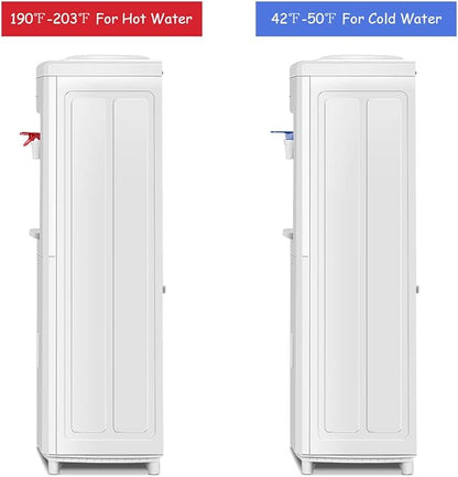 Giantex Top Loading Water Cooler Dispenser 5 Gallon Normal Temperature Water and Hot Bottle Load Electric Home with Storage Cabinet, White