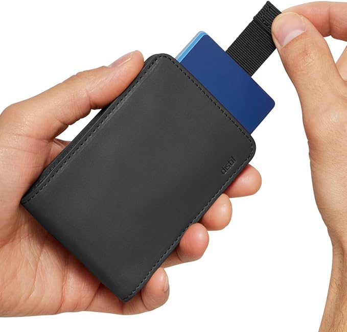 Distil Union Wally Classic RFID Wallet - No ID Window - Slim Bifold Wallet for Men with Money Clip, Premium Leather – Minimalist RFID Card Holder - Holds 12 Cards & 30 Bills - Black