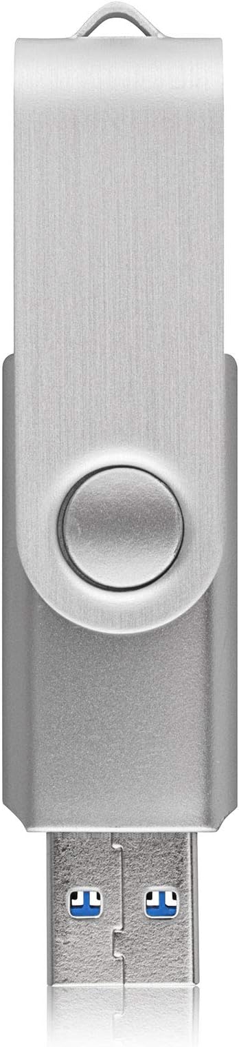 TOPESEL 5 Pack 64GB USB 3.0 Flash Drive Memory Stick Thumb Drives Swivel USB Stick Pen Drive(5 Mixed Colors: Black Blue Green Red Silver)