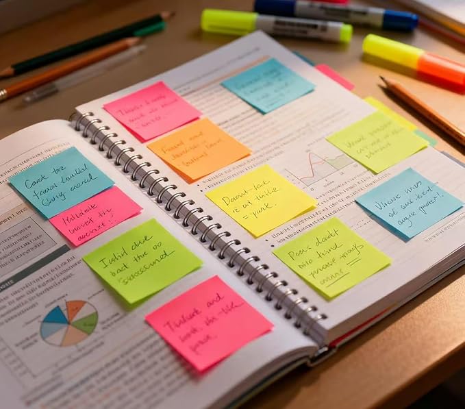 (9 Pads) Pop Up Sticky Notes 3x3 in Accordion Stickies Super Sticking Power Memo Pads Bright Colors