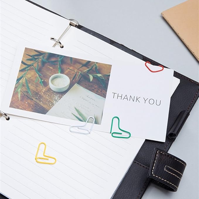 500 PCS Colored Paper Clips, Medium 33 mm/1.3Inch Assorted Paperclips Vinyl Coated Clips for Office School Personal (1.3Inch)