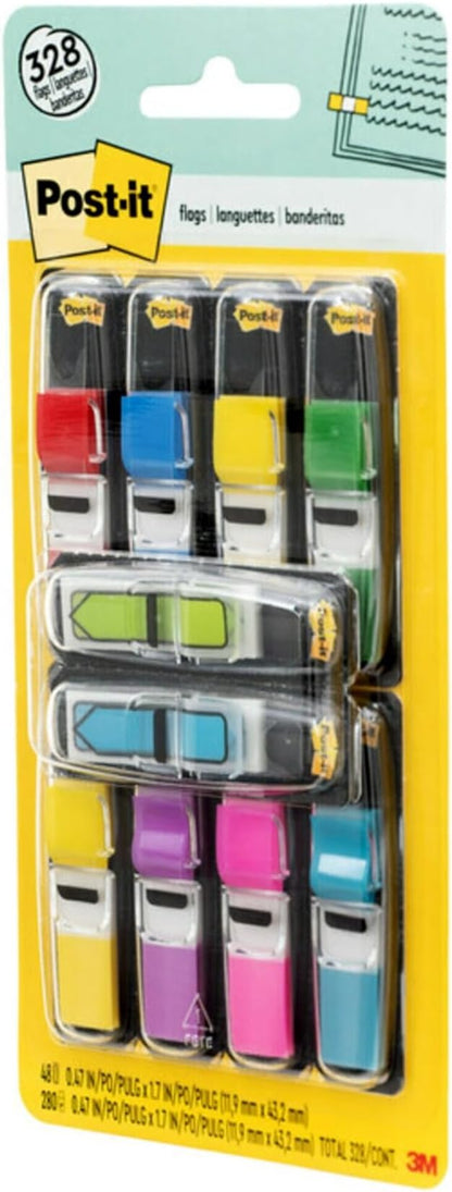 Post-it Flags Value Pack, 35/Dispenser, 8 Dispensers/Pack, .47 in Wide, Assorted Colors, Includes 48 Free Arrow Flags (683-VAD1)