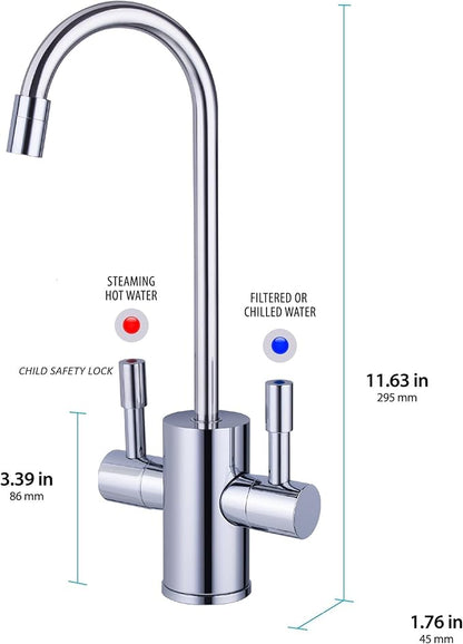 American Standard ASH-110 Hot Water Dispenser, Includes Polished Chrome Dual Handle Water Faucet 780 Watts, 110v