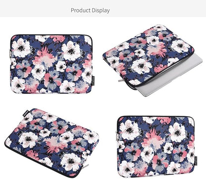 Laptop Sleeve 14 Inch,Waterproof Protective Notebook Case Briefcase Carrying Bag Compatible with MacBook,Acer,Asus, Dell,Lenovo,Microsoft,HP Laptop Cover (Painted Flower, 13 inch)
