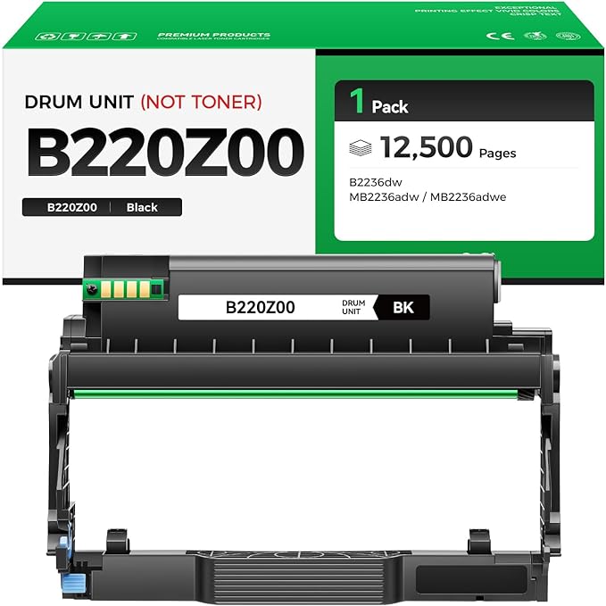 B220Z00 Imaging Unit (Not Toner) High Yield 1-Pack Replacement for Lexmark B220Z00 Drum Unit Compatible with Lexmark B2236 MB2236 B2236dw MB2236adw MB2236adwe Laser Printer Ink All-in-One 12,500 Pages