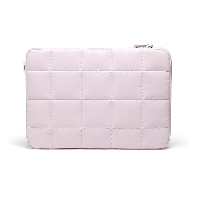 U Brands Nylon Puffer Zipping Laptop Case, 10.5" x 15" Sleeve, Computer Accessories, Cover for MacBook Pro, MacBook Air, Chromebook, HP Computer, Petal Pink
