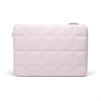 U Brands Nylon Puffer Zipping Laptop Case, 10.5" x 15" Sleeve, Computer Accessories, Cover for MacBook Pro, MacBook Air, Chromebook, HP Computer, Petal Pink