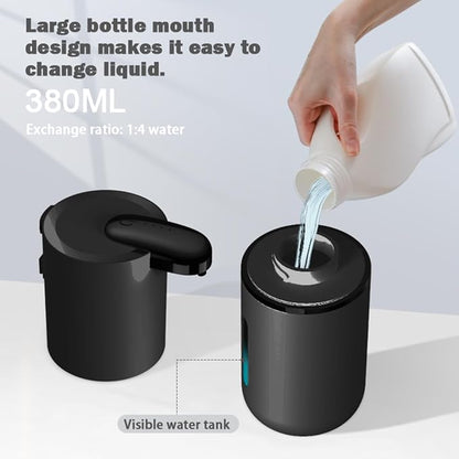 2 Pack Automatic Soap Dispenser, Touchless Foam Soap Dispenser Dispenser Electric Wall Mounted Motion Sensor Waterproof Dispenser Pump for Thin & Thick Liquid(Black)