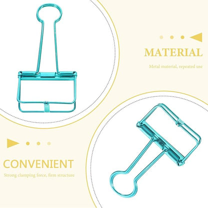 20Pcs Colorful Mini Binder Clips Assorted Large Medium Small Hollow Document Clips for Office Teacher School and Business Stainless Steel Paper Clamps for Filing and Organizing