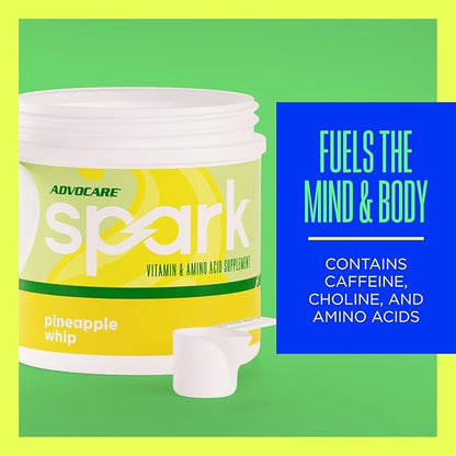 AdvoCare Spark - Energy Drink Mix - Vitamin & Amino Acid Supplement - Supports Energy & Focus - Portable Immune Support - Sugar-Free - Pineapple Whip (10.5 oz)