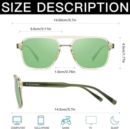 Sleep Glasses for 99.9% Blue Light Glasses Dual AR Coatings Green Lens for Computer Gaming Reduce Eyestrain