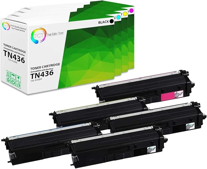TCT TN436 Toner Cartridge 5 Pack - Compatible Replacement for Brother TN-436 TN436BK TN436C TN436M TN436Y High Yield Works with Brother HL-L8260CDW L8360CDWT MFC-L8610CDW Printers (B C M Y)