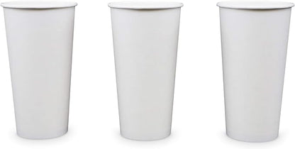 Paper 22oz White Cold Drink Cups, 1000 Count, Home Use, Recyclable, Leak-Proof, Made in USA