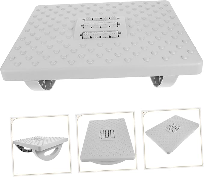 Non-Slip Plastic Footstool with Rocking Motion Under Desk Foot Rest for Office Home Use Lightweight Comfortable Feet Support Stool