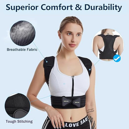 Mercase Maximum Support Posture Corrector – Adjustable Back Brace for Upper Back Pain & Shoulder Relief, Adult (XL)