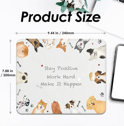 Square Mouse Pad with Stitched Edge, Premium Mousepad Washable Cloth. Computer Mouse Pad with Non-Slip Rubber Base, Mouse Pads for Computers Laptop Mouse 9.25x7.75x0.12 inch-Inspired Dog