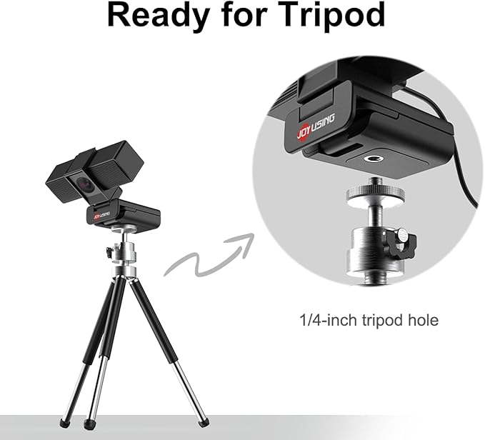 JOYUSING Flip600S 4K Webcam for PC, Ultra HD Webcam with Tripod, PDAF Autofocus, Noise-Cancelling Mics, 79° FOV, Auto Light Correction, Privacy Cover, Ideal for Conference, Zoom/Teams/Google Meet