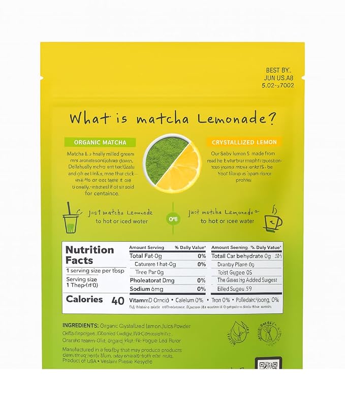 Naturals Instant Matcha Lemonade Tea Mix – Japanese Green Tea Powder with Real Crystallized Lemon Juice, Just Add Water, Enjoy Hot or Iced, Non-GMO, Vegan, Gluten-Free, 17 oz