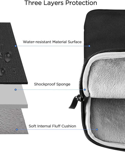 Laptop Case Sleeve 16 inch, Computer Carrying Cover 15.6 inch with Front Pocket, Durable Shockproof Protective Traveling Briefcase Handbags Laptop Sleeve Bag for Notebook, Tablet (Black)