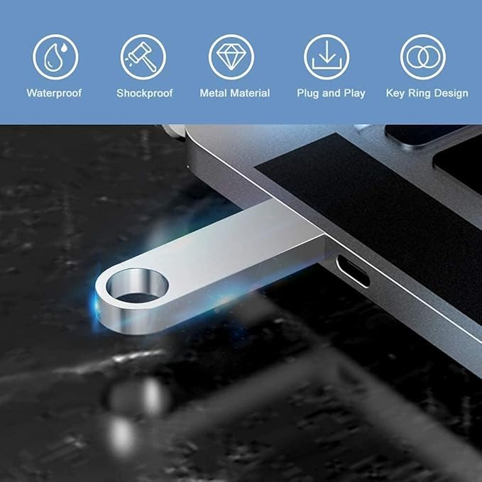 Generic USB Memory (5 Pack Metal USB Silver, 64GB)