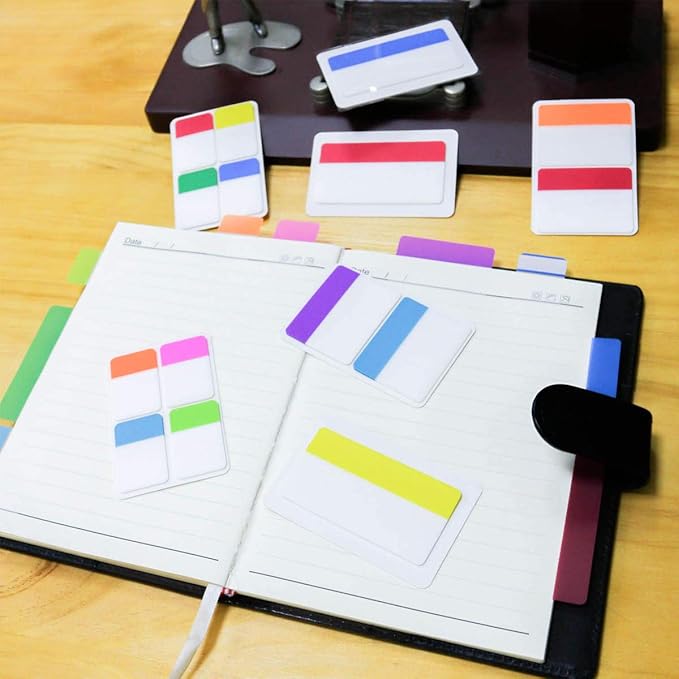 KICNIC Sticky Tabs 480 Pcs, Adhesive Book Tabs, Page Markers, 1 Inch, 2 Inch, 3 Inch Annotation Tabs, Labels for Books, Notebooks, Files, Binders, Bible, Flags for Office and School Use (10 Colors)
