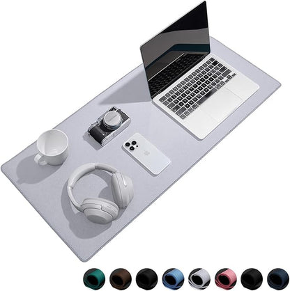 Waterproof Large Gaming Mouse Pad with Durable Stitched Edges, Non-Slip Rubber Base, Grainy Jacquard Mouse Mat Desk Pad for Home Office Gaming, 31.5''x11.8''x0.12'', Matte Light Gray