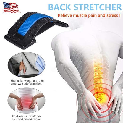 JUMPOW Back Stretcher for Lower Back Pain Relief, 3 Level Adjustable Lumbar Cracker Board, Spine Board, Relief for Herniated Disc, Sciatica, Scoliosis, Spine Decompression