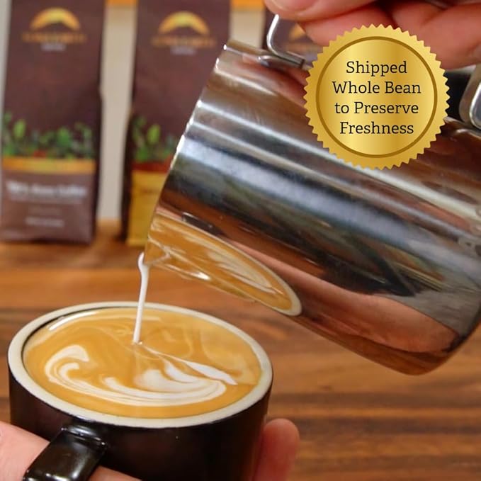 KONA EARTH 100% Kona Peaberry Coffee, Medium Dark Roast, Whole Bean, 1 lb (16oz) Farm-Direct Authentic Hawaiian Kona Coffee beans from Hawaii’s Big Island, Micro-Batch-Roasted