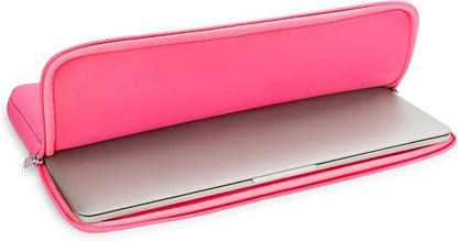 RAINYEAR 13 Inch Laptop Sleeve Compatible with 13.3" MacBook Air/Pro M1 M2 M3 M4 A3240 A3113 A2681 A2337 A1932 A2179 A2338 A1706 A1708 Carrying Computer Bag Protective Cover Case(Bright Pink)