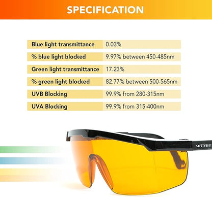 Sleep Enhancing Amber Glasses, Anti Blue and Green Blocking Glasses Night time Eye Wear, Better Night Sleep Eye Glasses Reduce Eye strain, Perfect for Mens or Womens