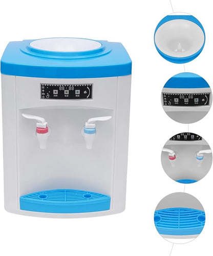 Top Loading Countertop Water Cooler Dispenser Hot and Cold Water Bedside Water Dispenser Desktop Electric Hot and Cold Dispenser for Home, Office, Dormitory Use (Blue-White)