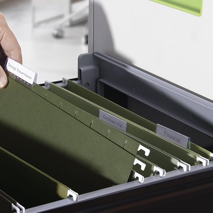 ViVin Hanging File Folders, 1/5-Cut Adjustable Tabs with 24 Per Box, 2 Inch Expansion, 24 Pack Letter Size Hanging File Folders, Designed for Office Home School Filing Cabinet(Green)