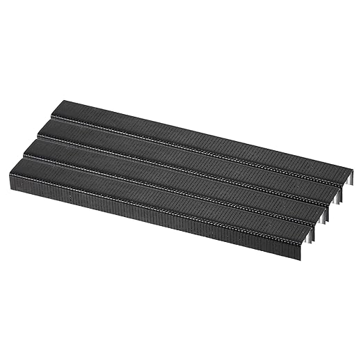 uxcell 20 Gauge Narrow Crown Staples 7/16" x1/3", 10000Pcs Galvanized Steel for Pneumatic, Electric Stapler, Black