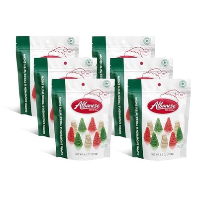 Albanese Worlds Best, Gummi Snowmen & Trees with Snow, 6.5 Ounce (Pack of 6), Holiday Candy, Great Stocking Stuffers, Perfect Christmas Treat & Gift, Share with Friends & Family