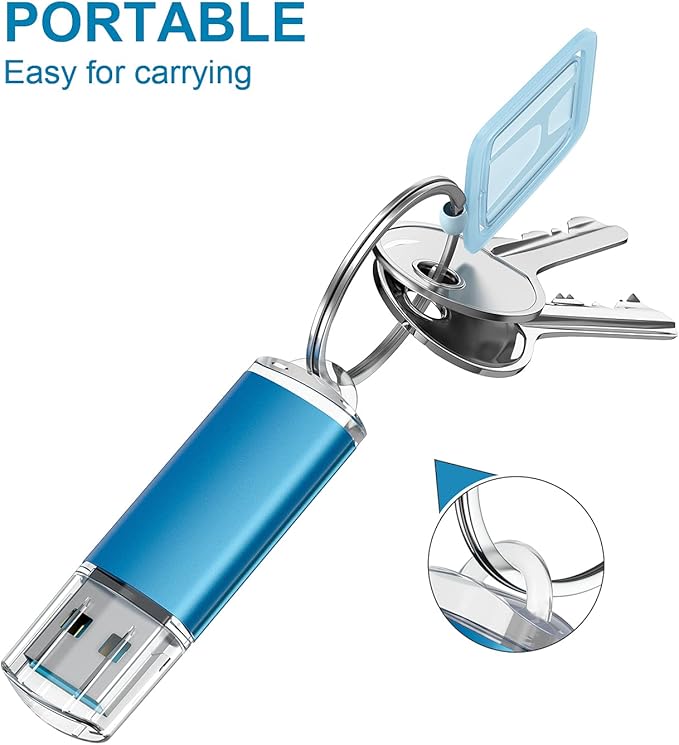 TOPESEL USB Flash Drive 256GB USB 3.0 Flash Drive Memory Stick Thumb Drives USB Stick High Speed 256G Thumb Drive Jump Drive 256G Zip Drive for PC laptops，Car Audio(Blue)