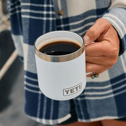 YETI Rambler 10 oz Ceramic Lined Stackable Mug, Vacuum Insulated, Stainless Steel with MagSlider Lid, Black Forest Green