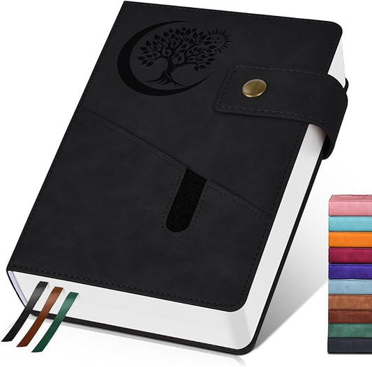 365 Page Thick Lined Journal Notebook for Men Women, B5 Large Leather Journals for Writing, Hardcover Notebooks for Work, School, Note Taking, Business, Travel Diary, College Ruled 7.6" x 10"