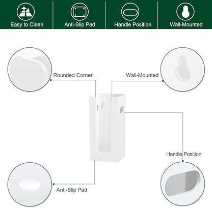 Disposable Coffee Cup Dispenser with Handles, Countertop or Wall Mount Hot/Cold Drink Cup and Lid Holder - Bathroom/Kitchen/Office Acrylic Cup Lid Storage Organizer (1 Compartment, White)