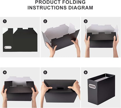 Oterri Cardboard File Organizer Box for Hanging File Folders Letter Size,File Box for Computer Desk,File Cabinet,Working Home,Office,Classroom(Black, Letter Size - 1 Pack)