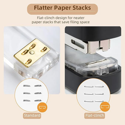 deli Stapler, Desktop Staplers with Integrated Staple Remover, 45 Sheet Capacity Office Stapler, 2 Pack, Black