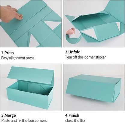 Gift Box 10" x 6" x 3" with Magnetic Closure Lid Gifts Boxs for Presents,Bridesmaid Gifts Boxe,Cute Box,Birthday Gift Boxes,Luxury for Gifts Packaging, Magnetic Gift Boxe for Wrapping Gifts (Light Blue)