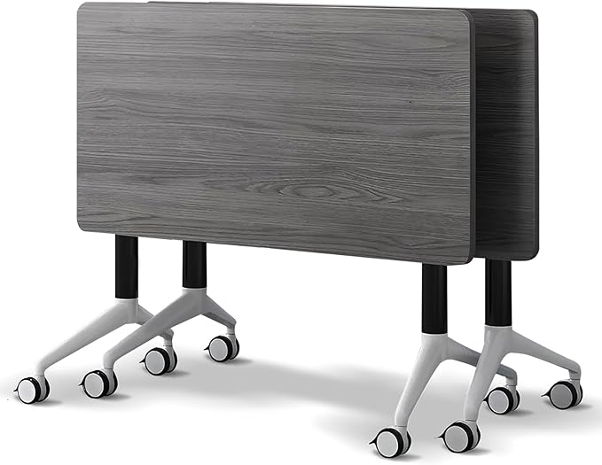 Conference Room Table with Flip-Top Design for Dynamic Meetings, Business Table Computer Desk with Heavy-Duty Frame,Foldable Seminar Meeting Tables for Home Office (2, B, 55.1IN)