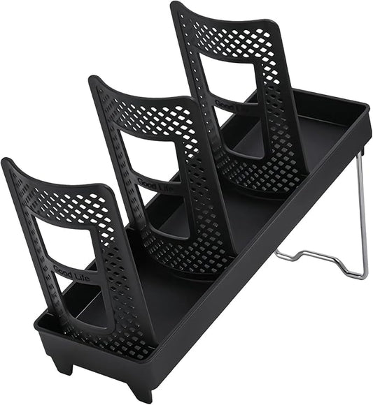 WIN&YING Coffee Cup Holder, Paper Cup and Lid Holder, Universal Disposable Cup Dispenser for Coffee Stations & Restaurant, Bar, Breakroom (Single Row - 3 Slots)