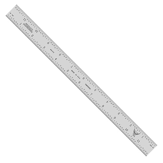 PEC Tools 12" Rigid Metal Ruler (5 Pack), Made from Premium Stainless Steel, 4R Graduation (1/8", 1/16", 1/32", 1/64"), Fully Hardened and Tempered Machinst Rule, Made in USA